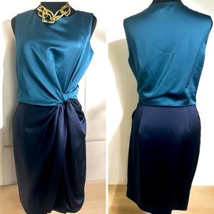 Brand:Halston H heritage, size:4, green/black dress